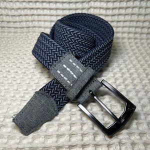CUATER Woven Stretchy Belt Blue Silver Tone Buckle Casual Accessory
